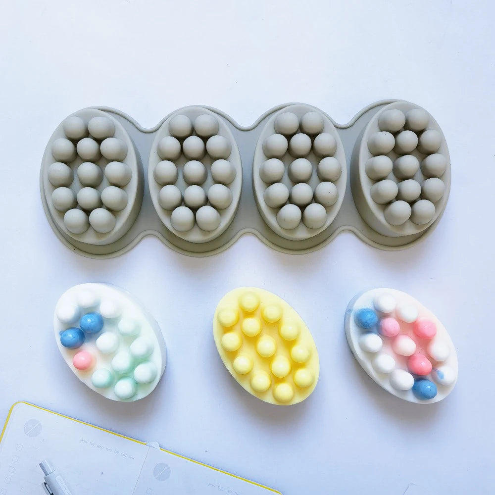 1pc 3D Silicone Soap Mold Massage Shape Mold for Massage Therapy Soap Making Tool Oval Spa Soap Mould Crafts Accessories