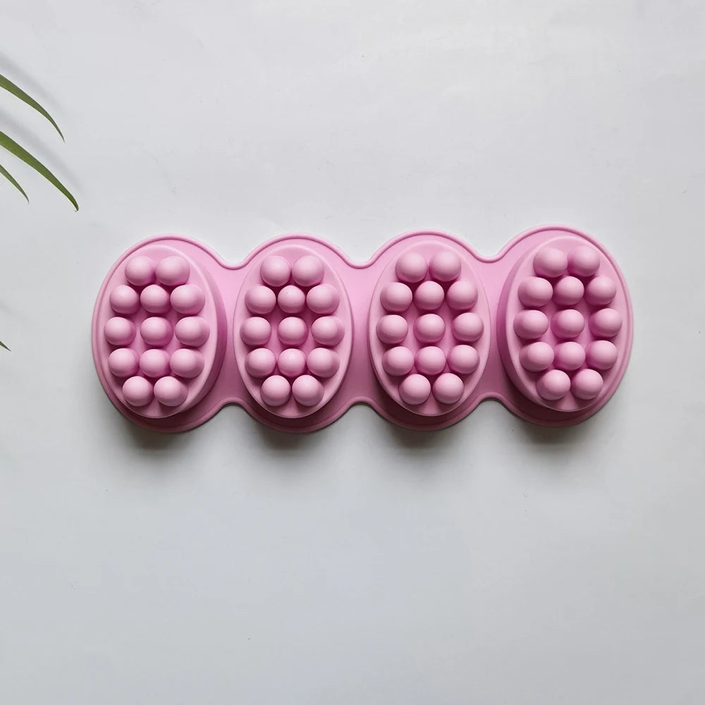 1pc 3D Silicone Soap Mold Massage Shape Mold for Massage Therapy Soap Making Tool Oval Spa Soap Mould Crafts Accessories